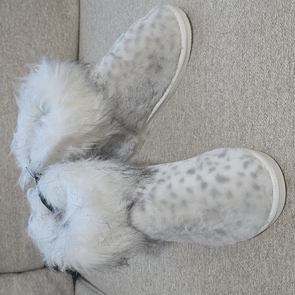 Pretty You London Fern in Snow Leopard Bootie Slippers - Picture 10 of 13